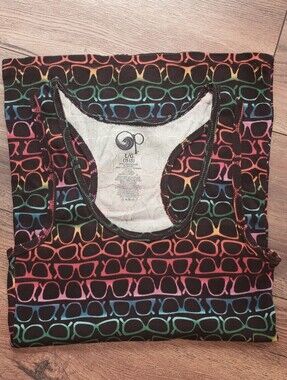 OP Rainbow Sunglasses Pattern Black Racerback Tank Top